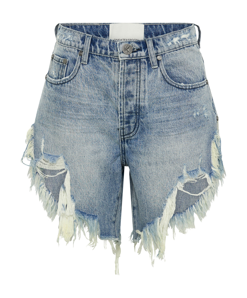 Frankies Low Waist Long Length Denim Shorts | Salty Dog