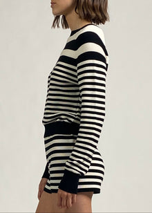 Manny Sweater Noir / Brule Stripe - Solid & Striped