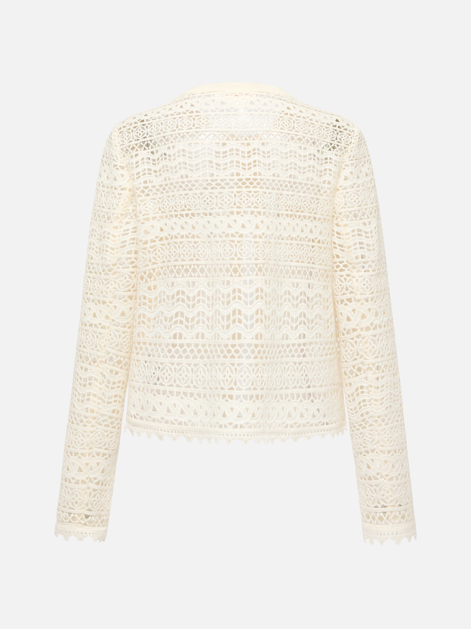 Lace Short Jacket in Chanel-Inspired Style | White