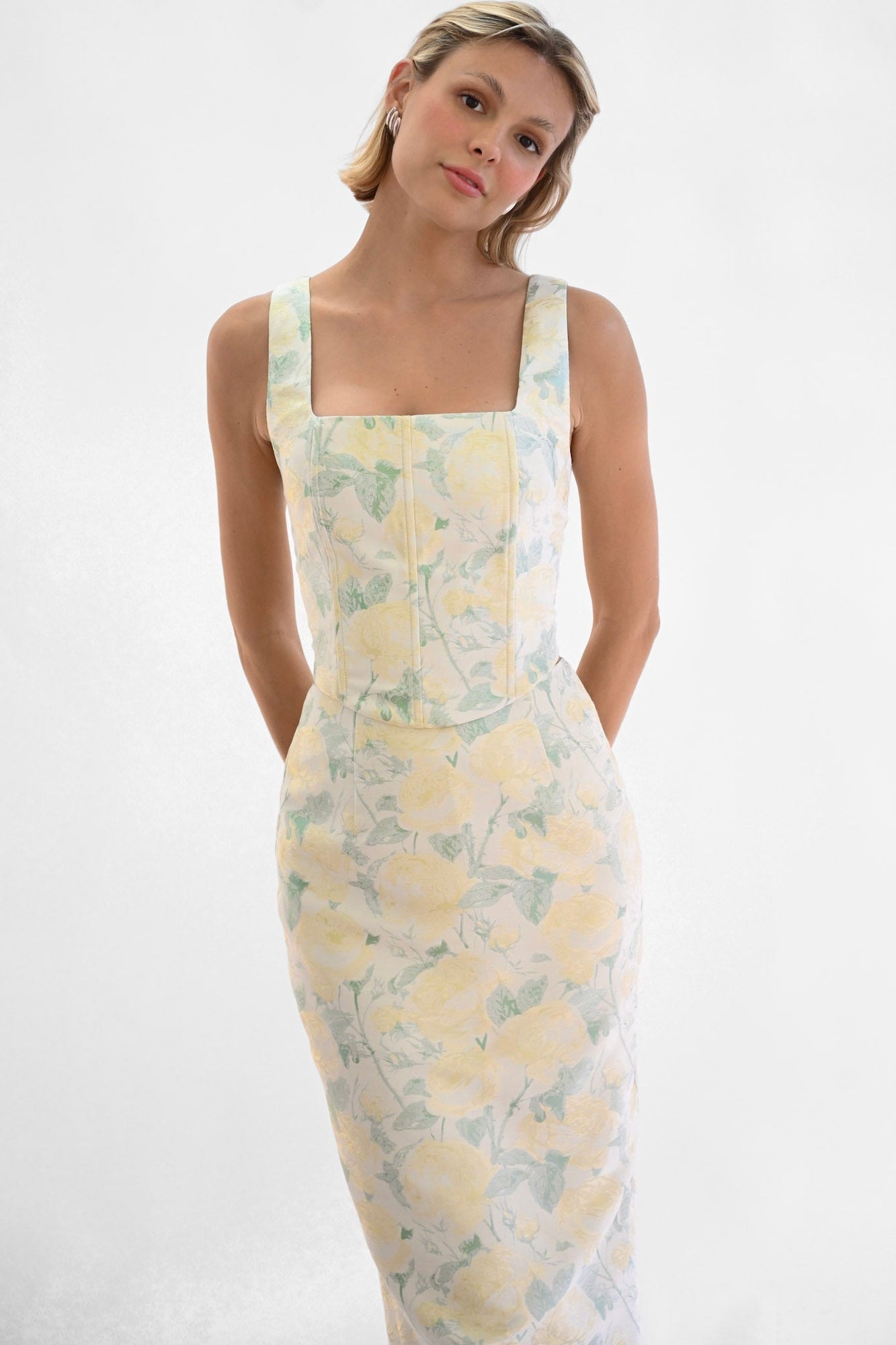 Andie Corset Top | Sage Floral