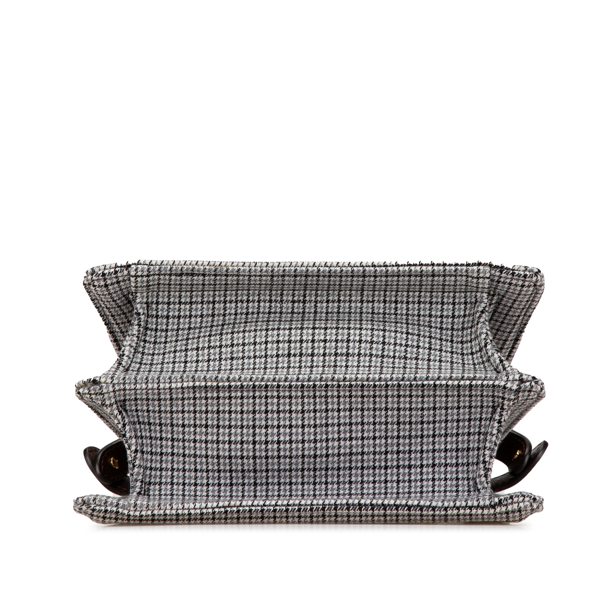 Fendi | Pre-Owned Small Wool Peekaboo ISeeU Houndstooth Satchel | Gray