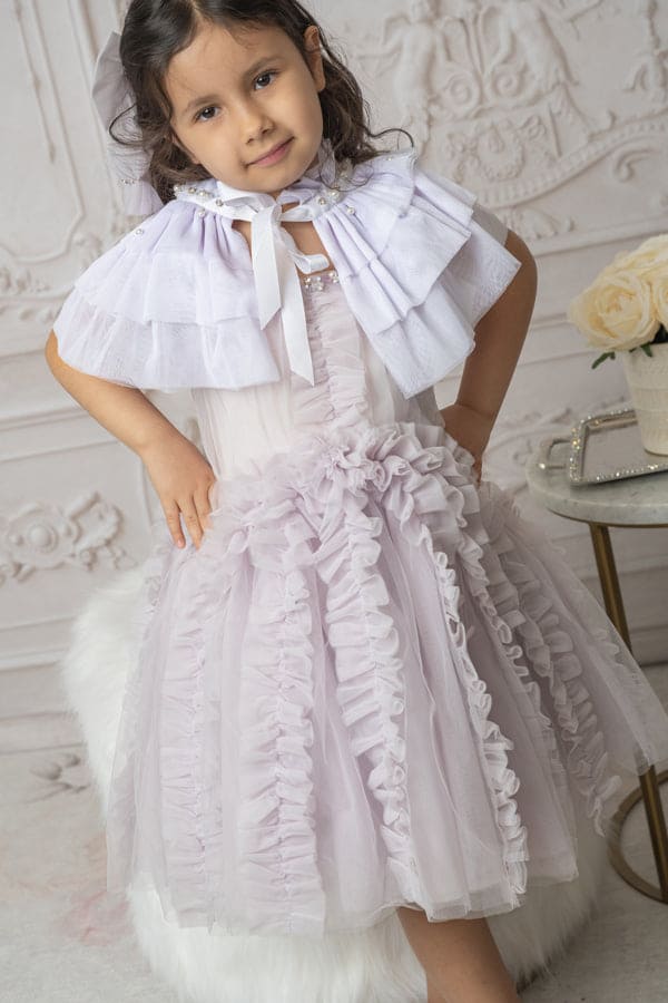 Ariel Lavender Victorian Tulle Cape | Lavender