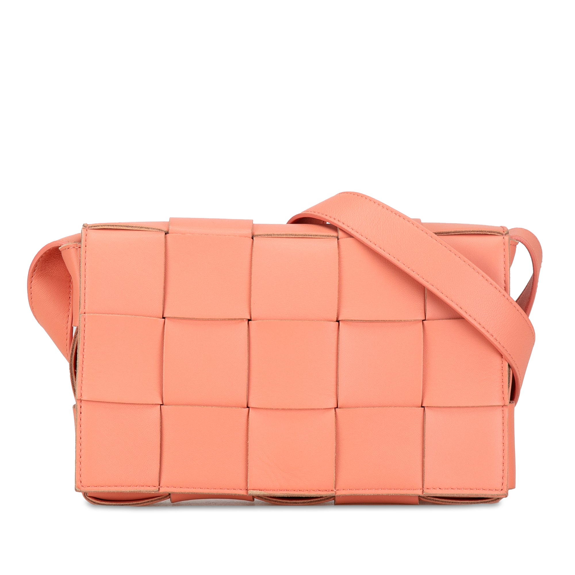 Bottega Veneta | Pre-Owned Nappa Intrecciato Cassette Crossbody | Pink