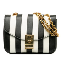 Celine | Pre-Owned Small C Striped Leather Bag | Black