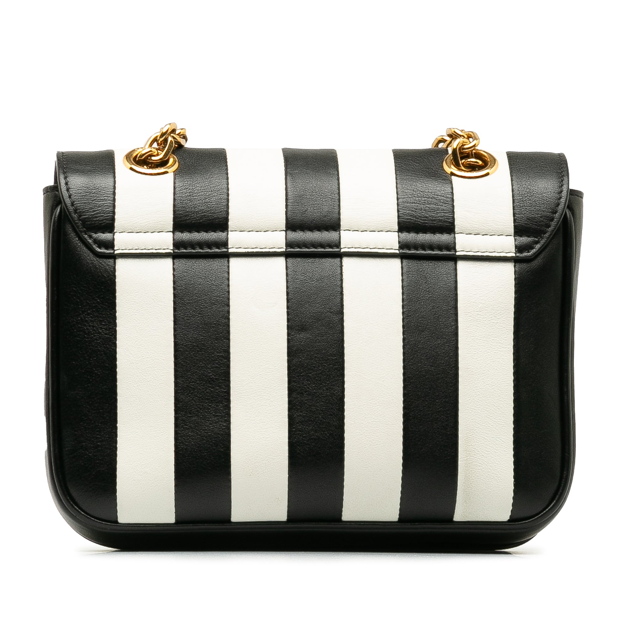 Celine | Pre-Owned Small C Striped Leather Bag | Black