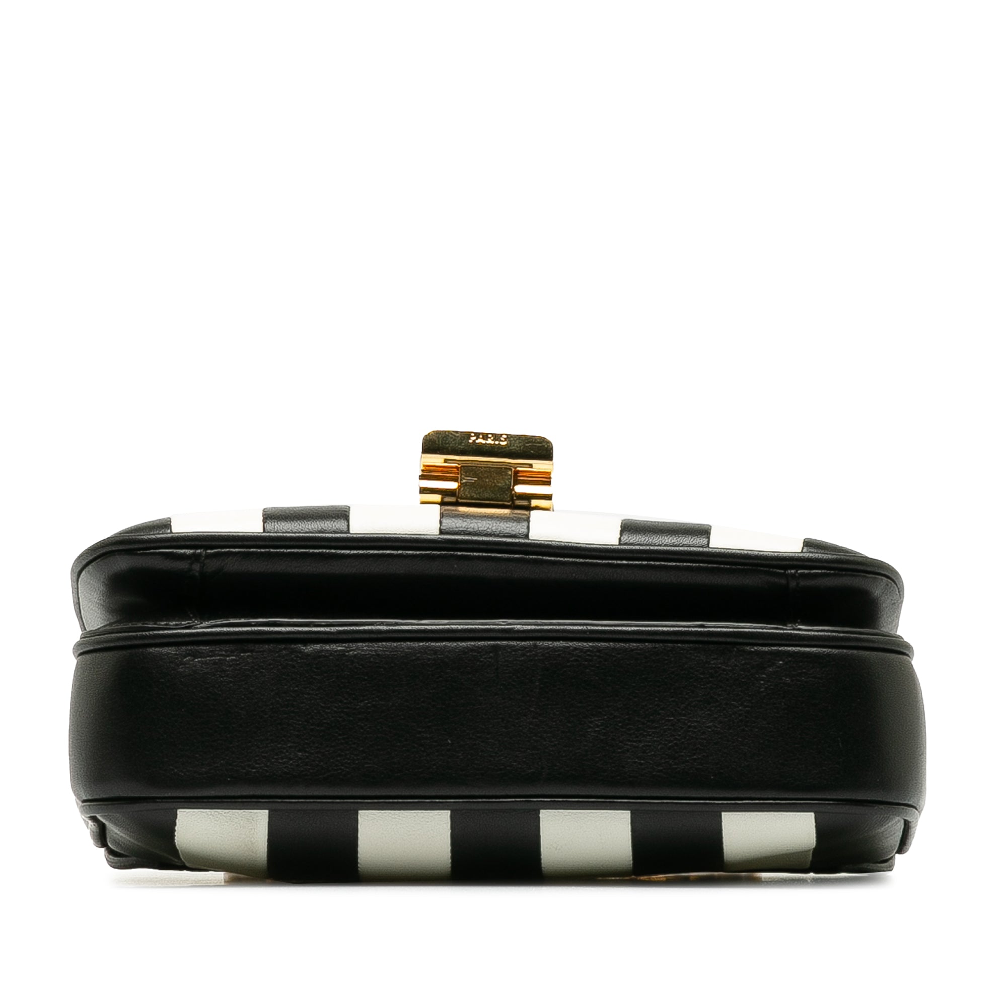Celine | Pre-Owned Small C Striped Leather Bag | Black