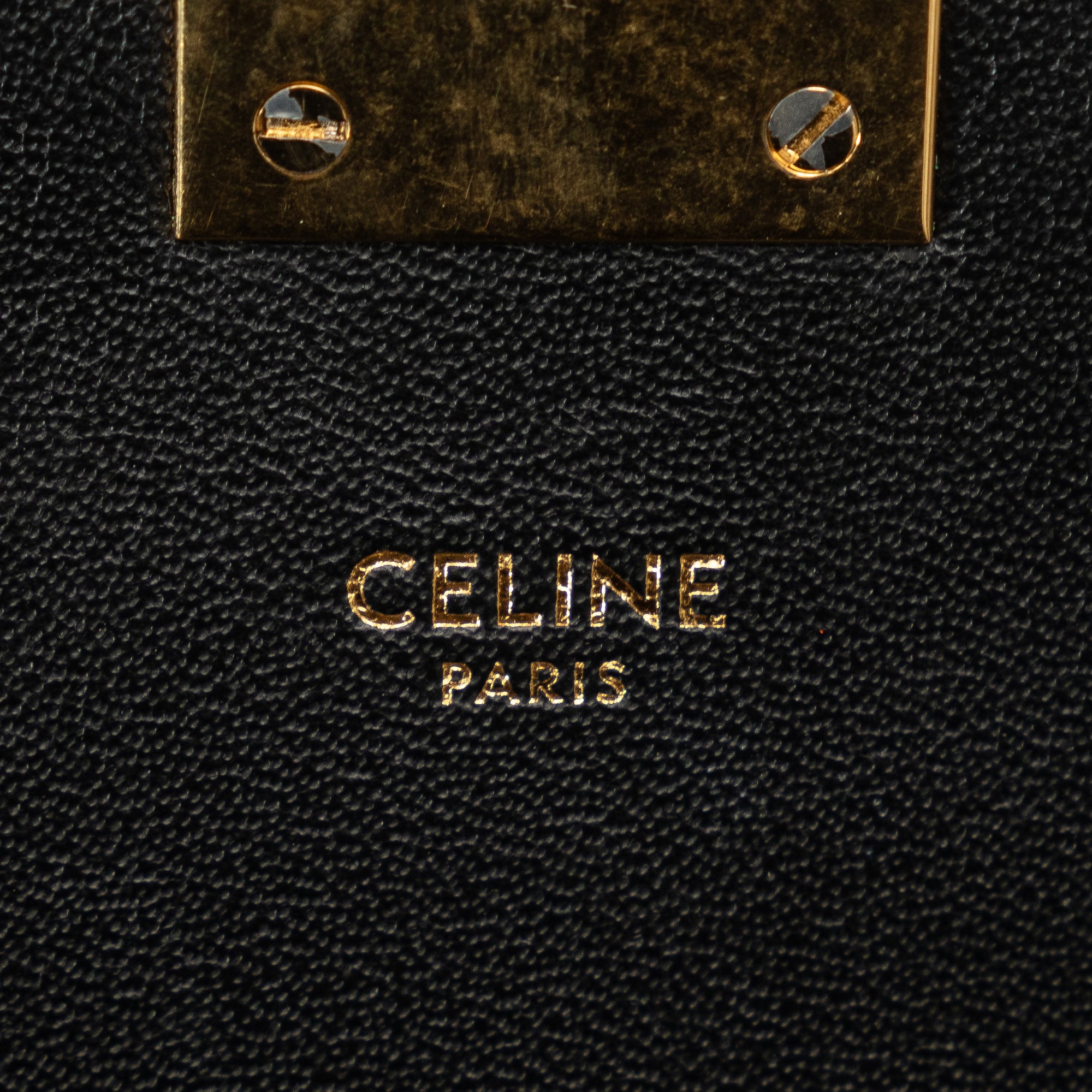 Celine | Pre-Owned Small C Striped Leather Bag | Black