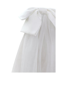 Wedding Veil With Satin Bow | White
