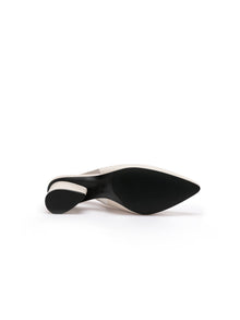 Water Drop Heel Hollow High Heel | White