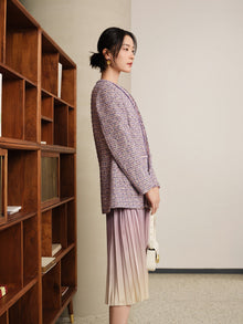 Tweed Parisian-Style Coat | Purple