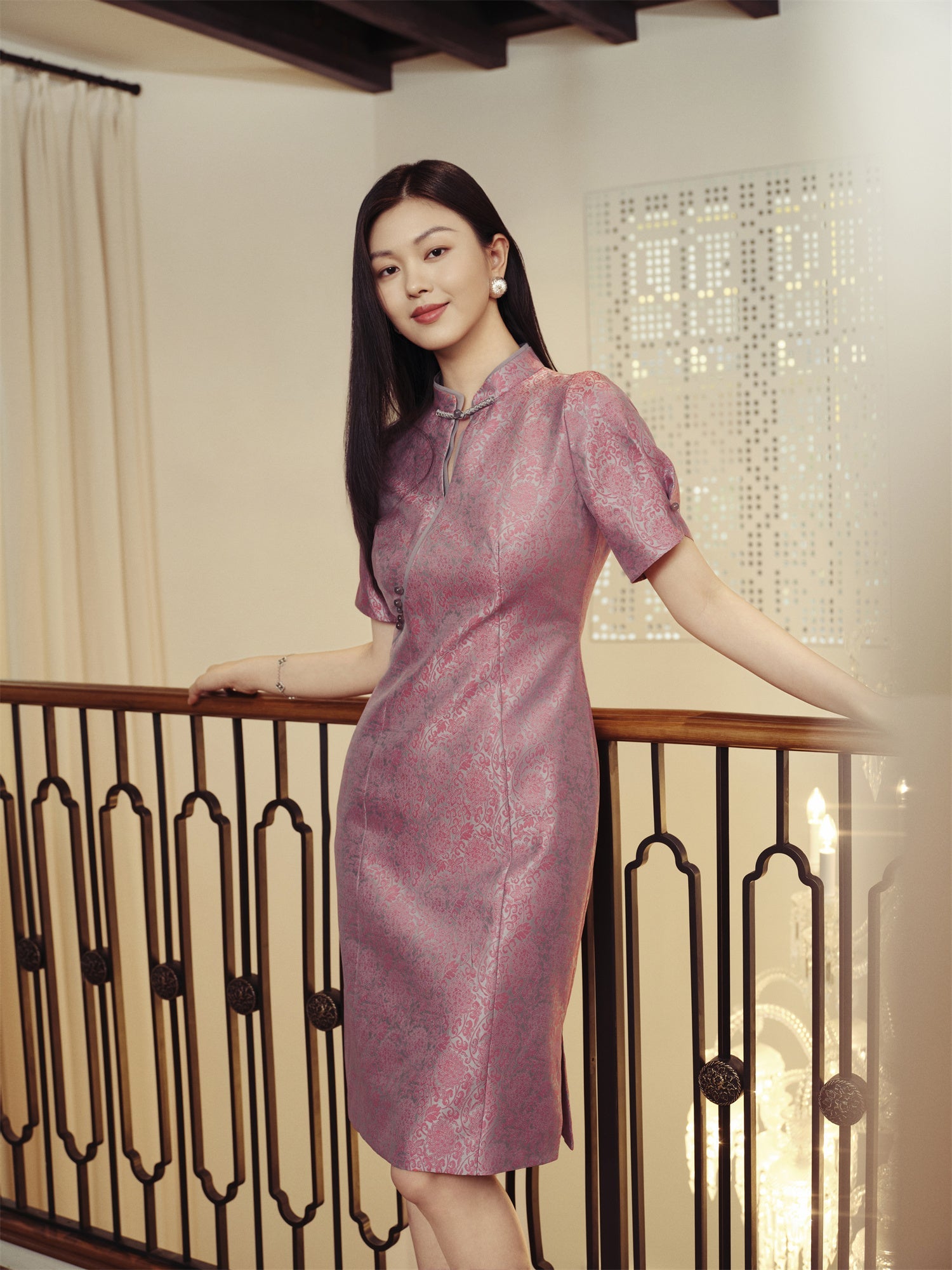 Chinese Style Qipao Dress | Pink
