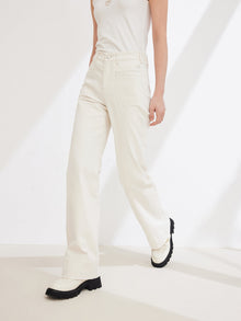 Long-staple Cotton Slim Fit Jeans | Beige