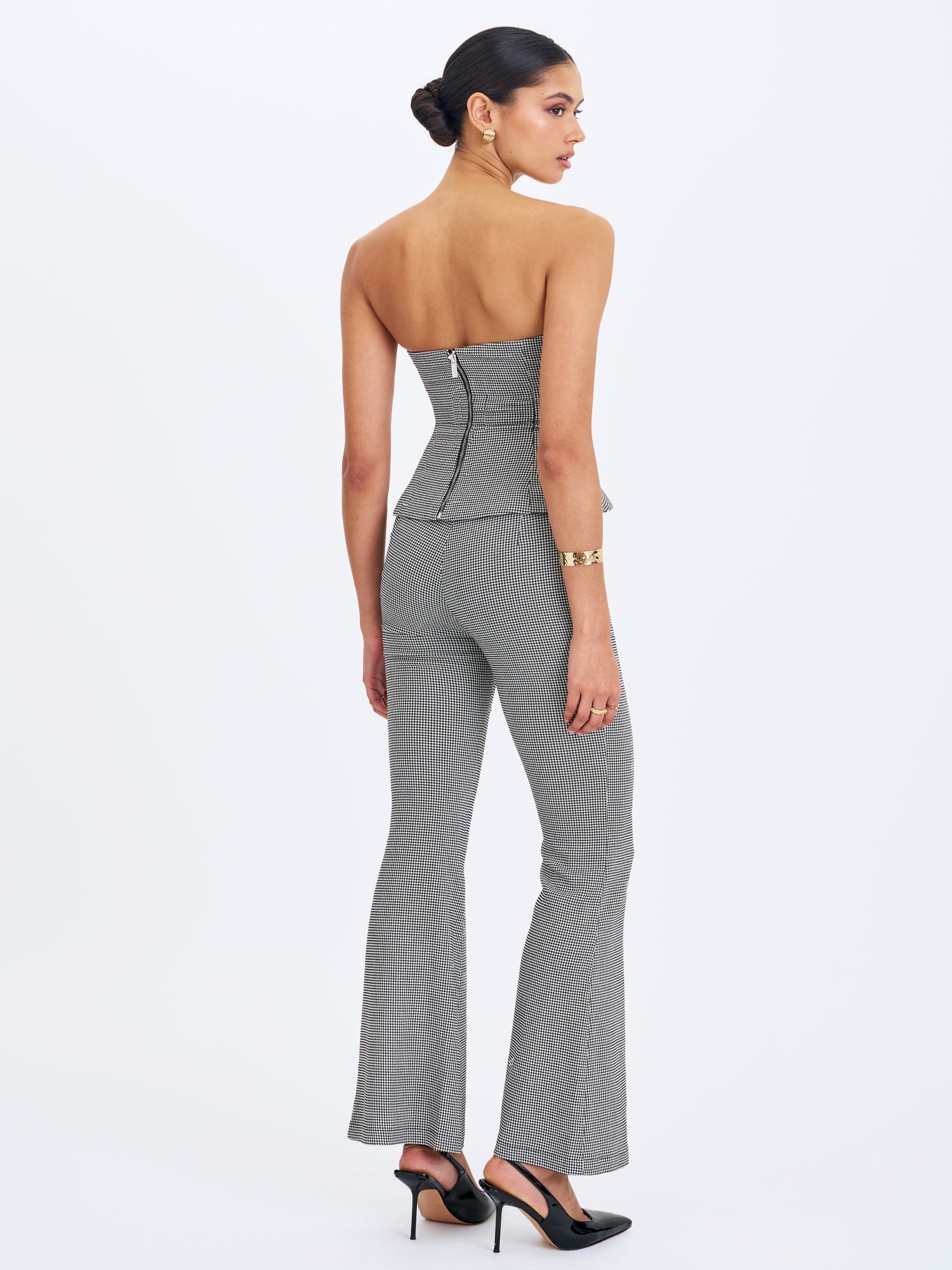 Ulli Flared Pants | Micro-Houndstooth