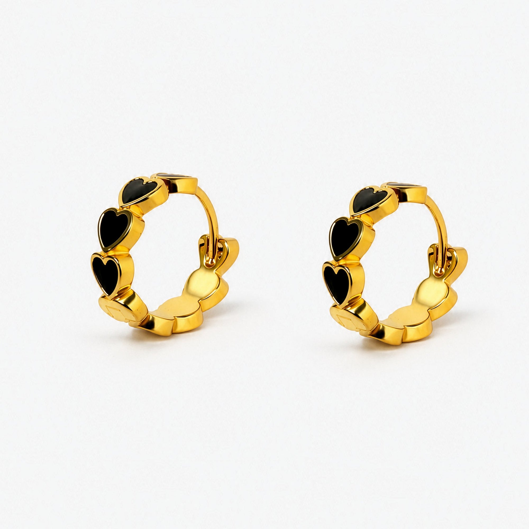 Val Earrings | 18K Gold Plated on Brass | Black