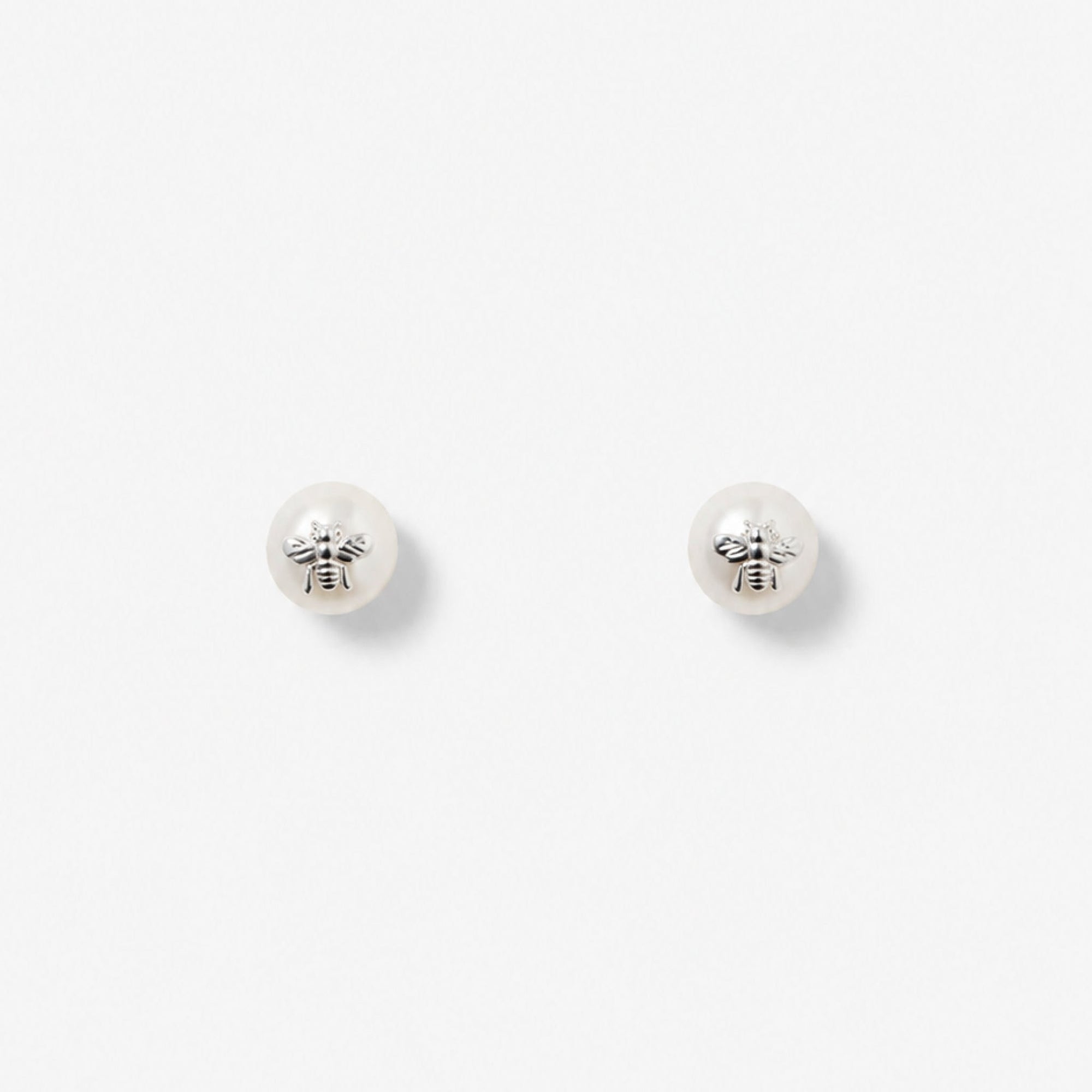 Bee Earrings | Sterling Silver | Freshwater Pearl