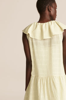 Sleeveless Daybreak Check Dress | Celery