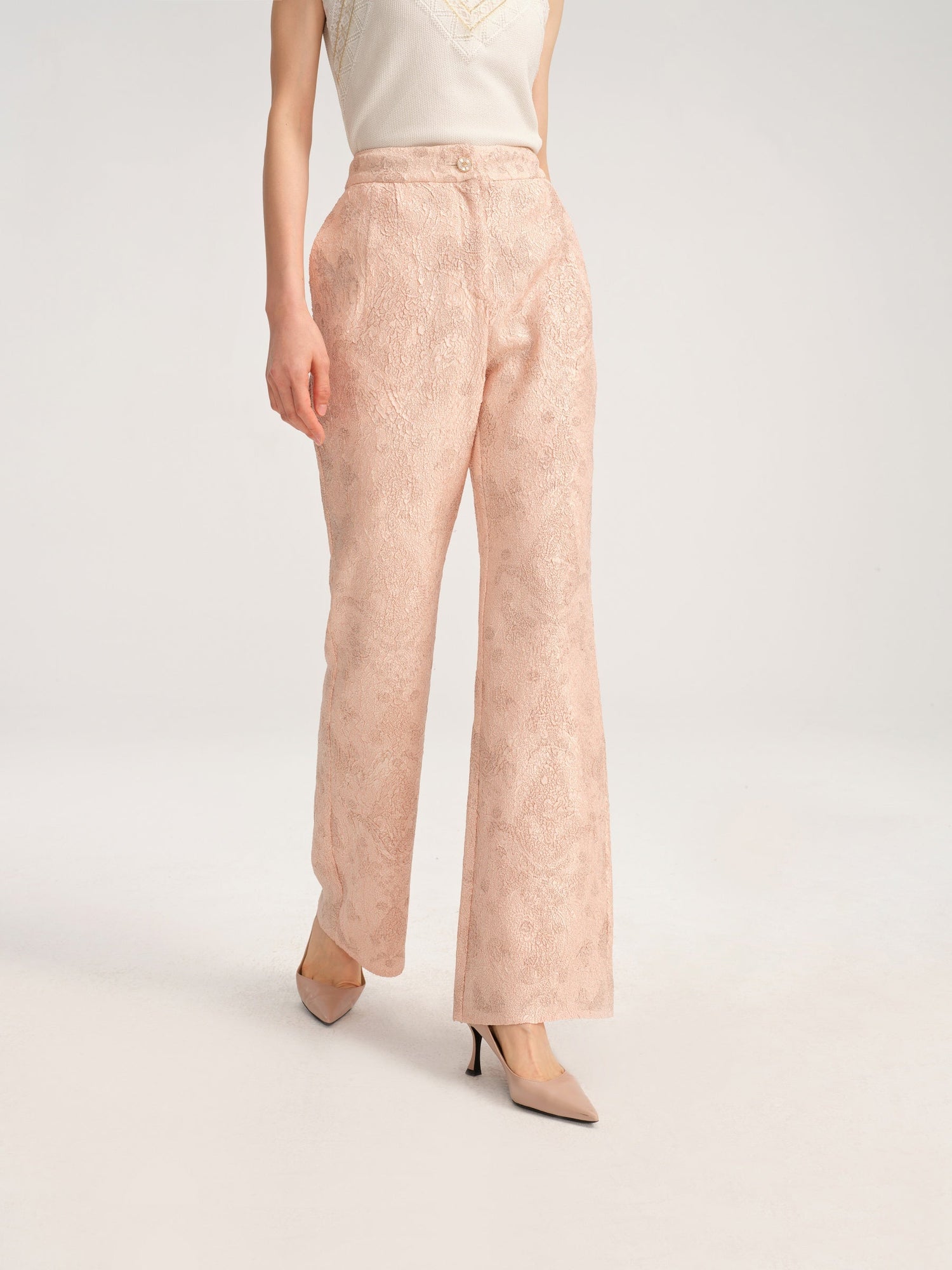 Straight Leg Pants | Beige