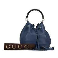 Gucci | Pre-Owned Leather Miss Bamboo Tassel Bucket Bag | Blue