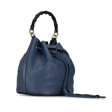 Gucci | Pre-Owned Leather Miss Bamboo Tassel Bucket Bag | Blue