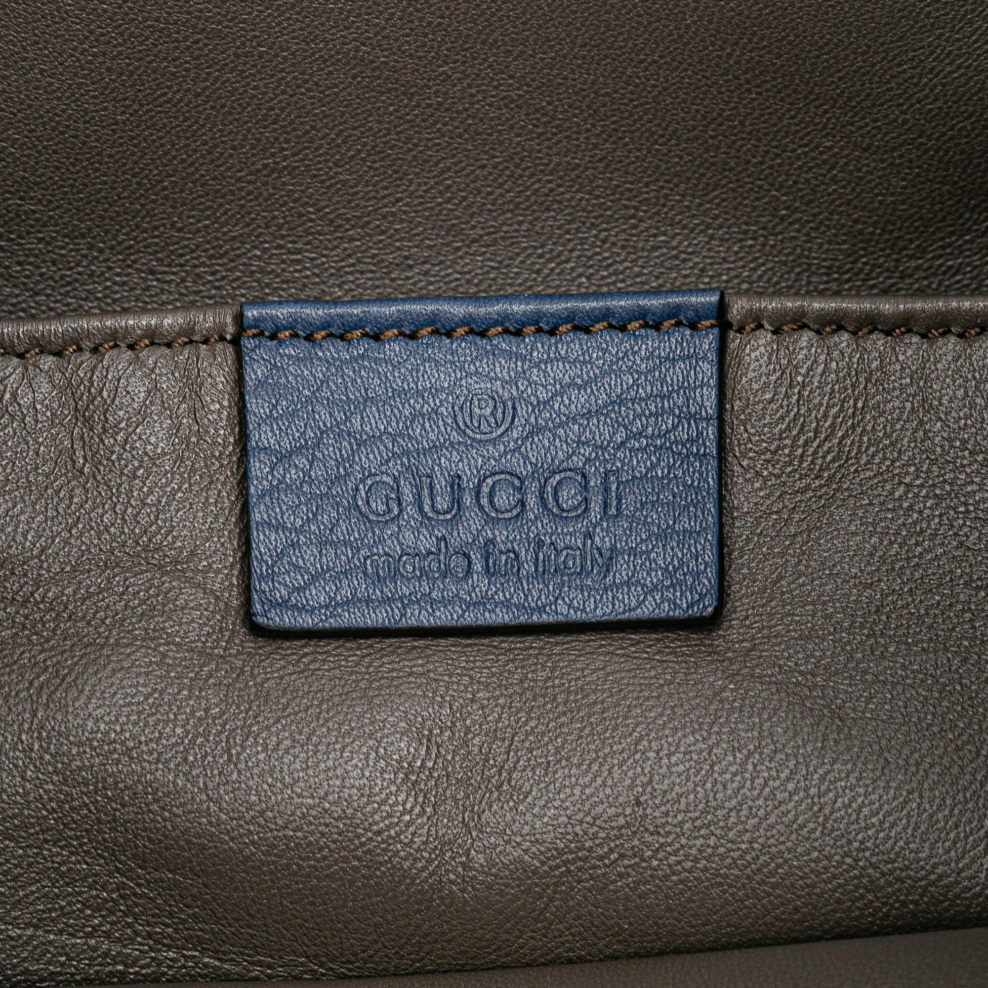 Gucci | Pre-Owned Leather Miss Bamboo Tassel Bucket Bag | Blue