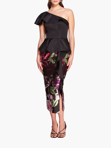 Duchess Degrade Midi Dress | Black Multi