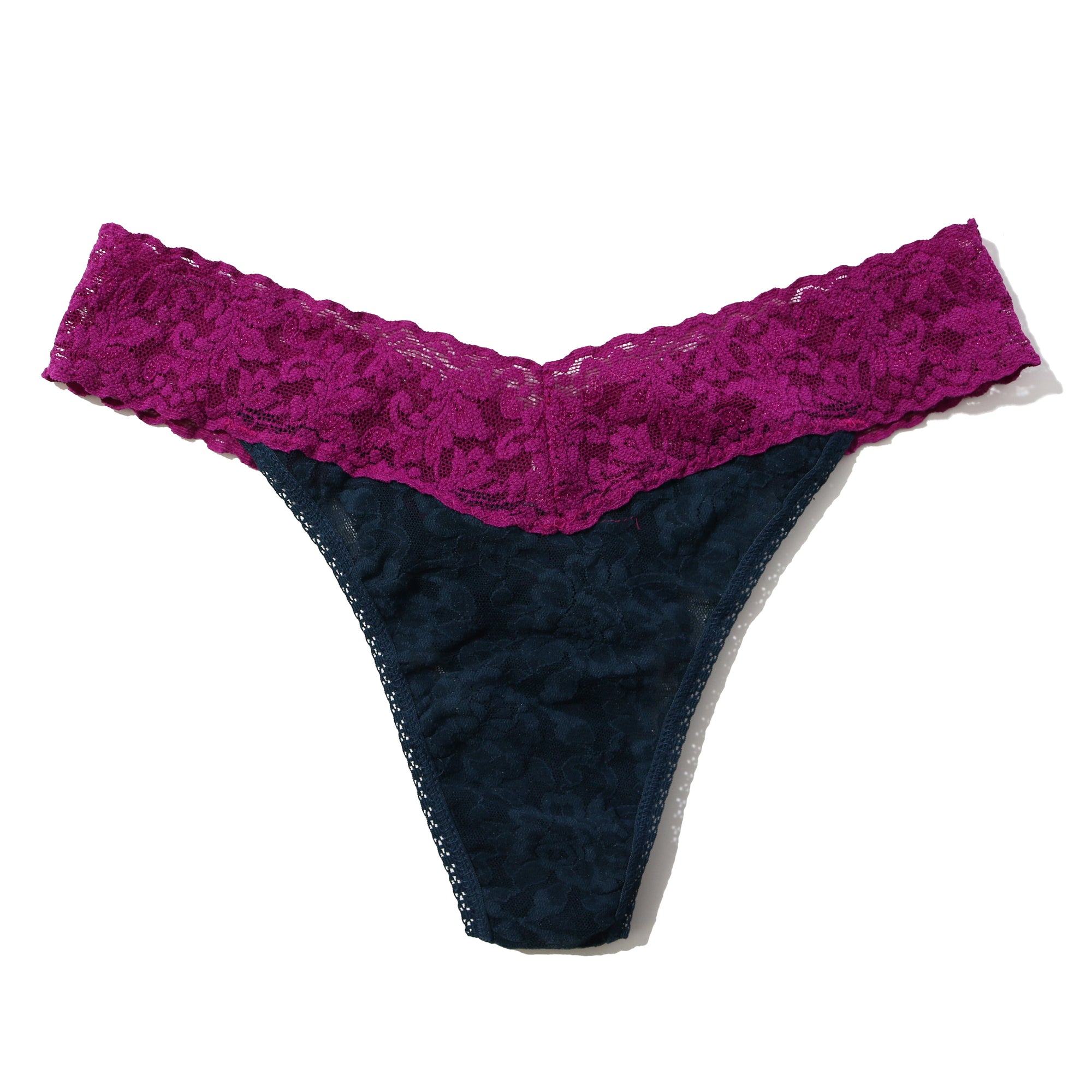 Signature Lace Original Rise Thong | Nori/Boysenberry