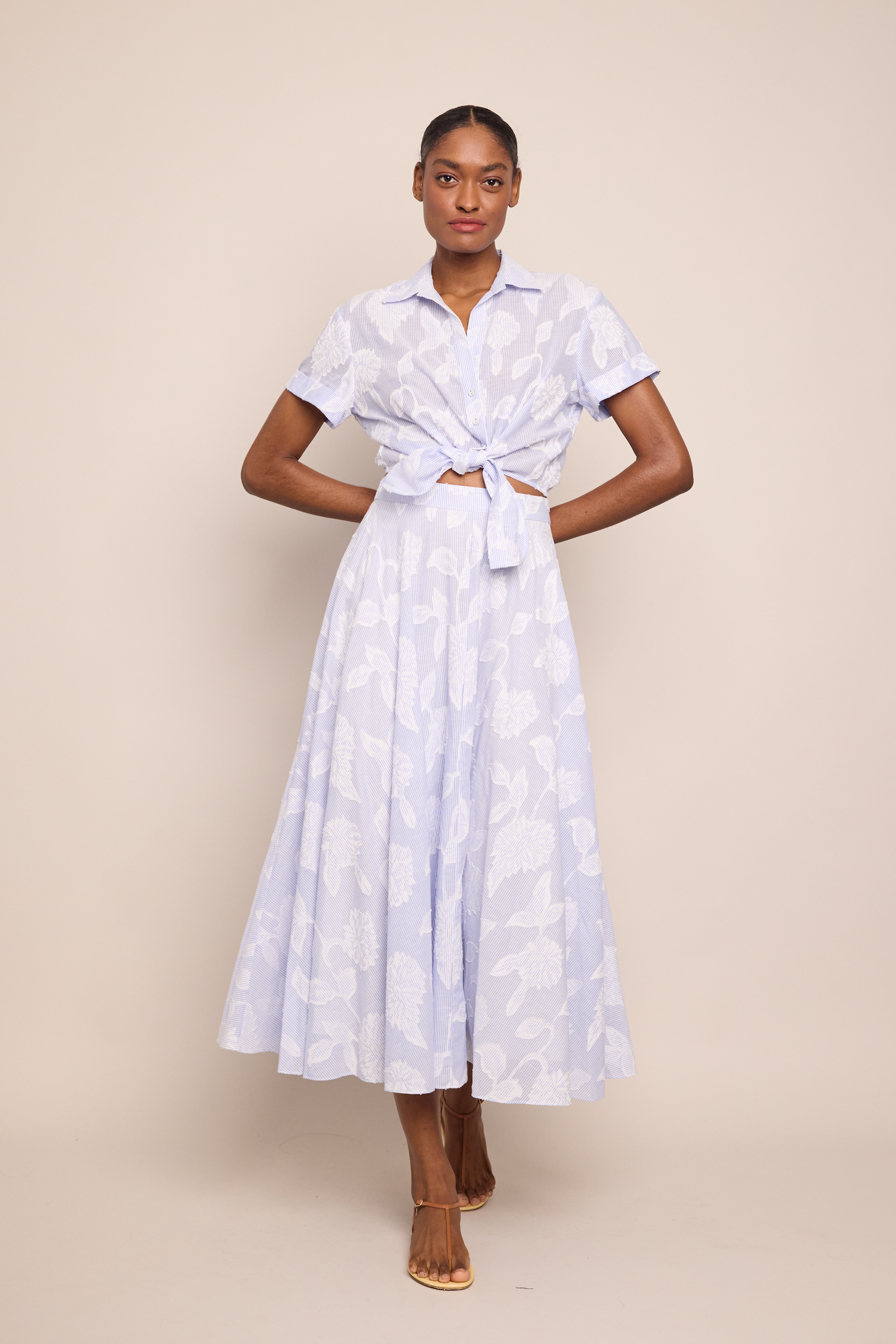 Carolina Skirt | Floral Clip Jacquard