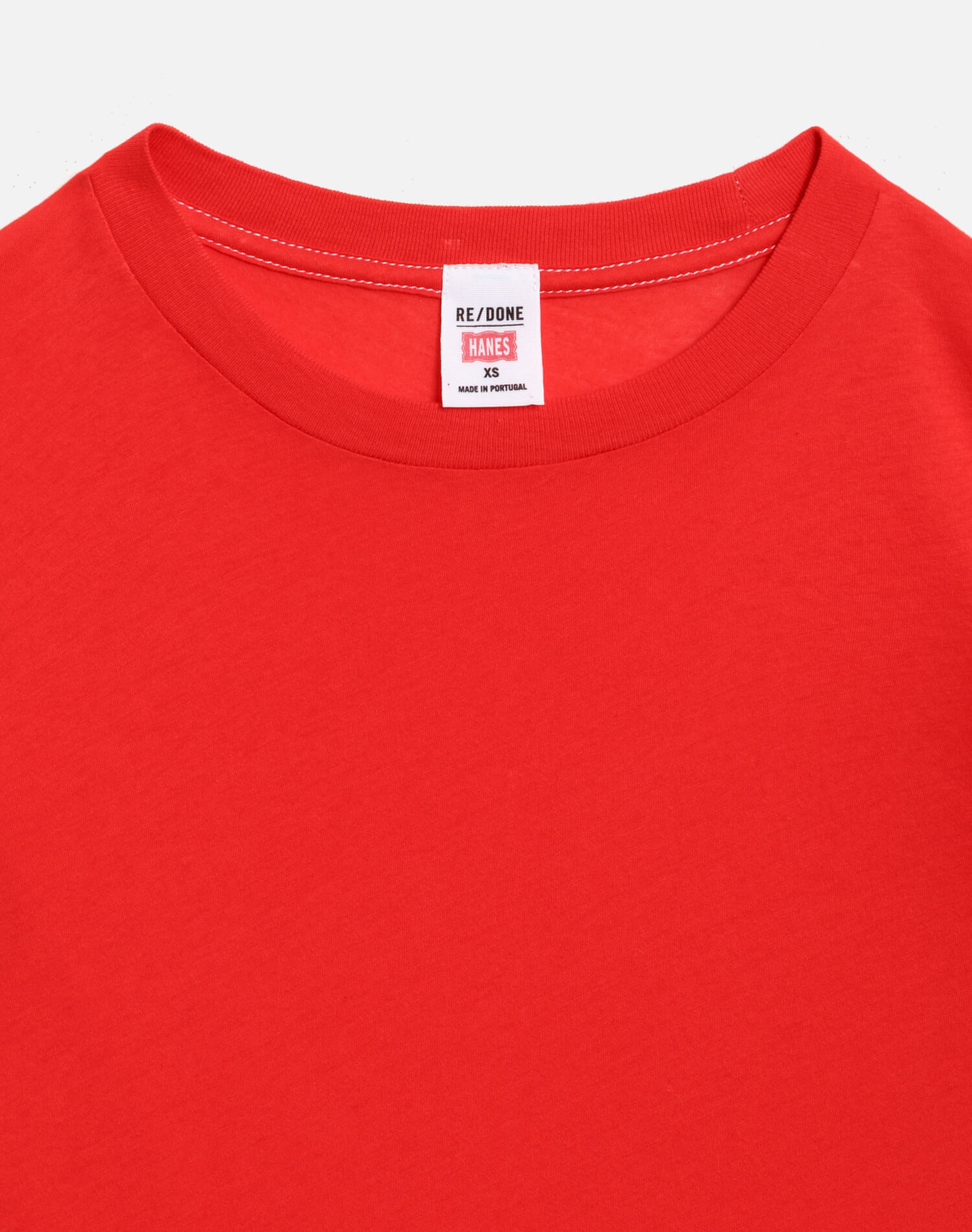 Womens | Hanes Sheer Long Sleeve Tee | Roja With White