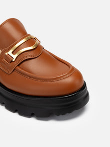 College Style Half-drag Loafers | Brown