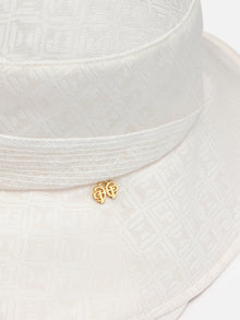 Silk Flower Sun Hat | White