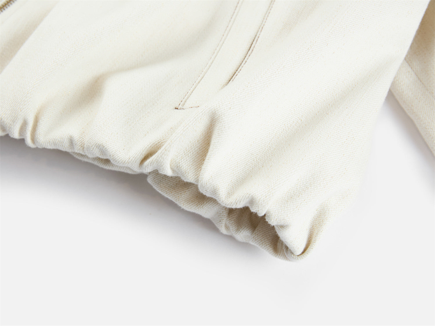 Stretch Cotton Denim Short Jacket | White