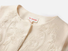 Phoenix Wears Peony Heavy Embroidered Vest Jacket | White