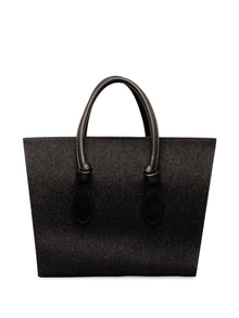 Celine | Pre-Owned Felt and Leather Tie Knot Tote | Gray
