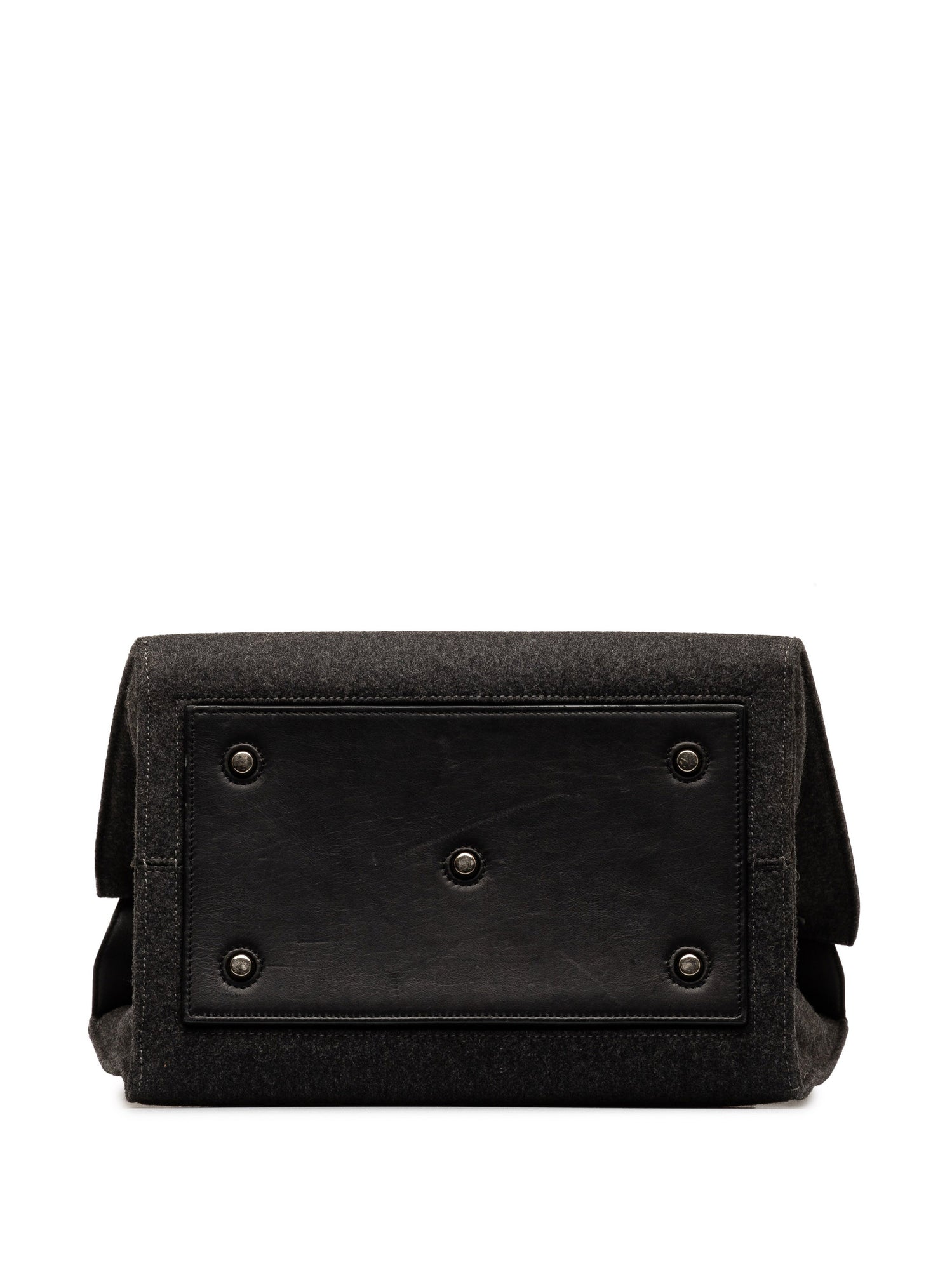Celine | Pre-Owned Felt and Leather Tie Knot Tote | Gray