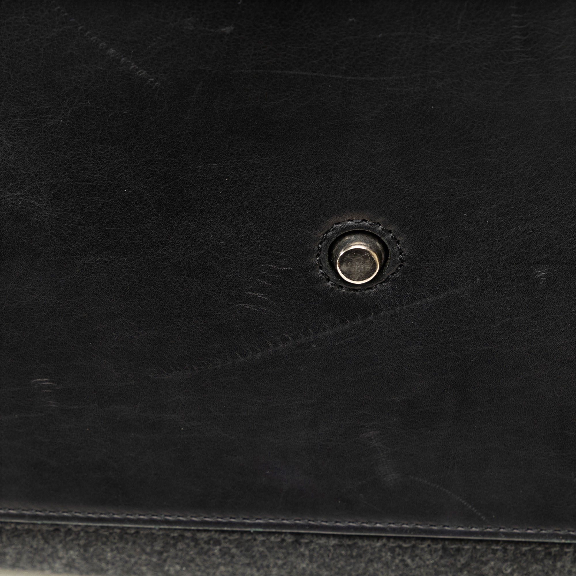 Celine | Pre-Owned Felt and Leather Tie Knot Tote | Gray