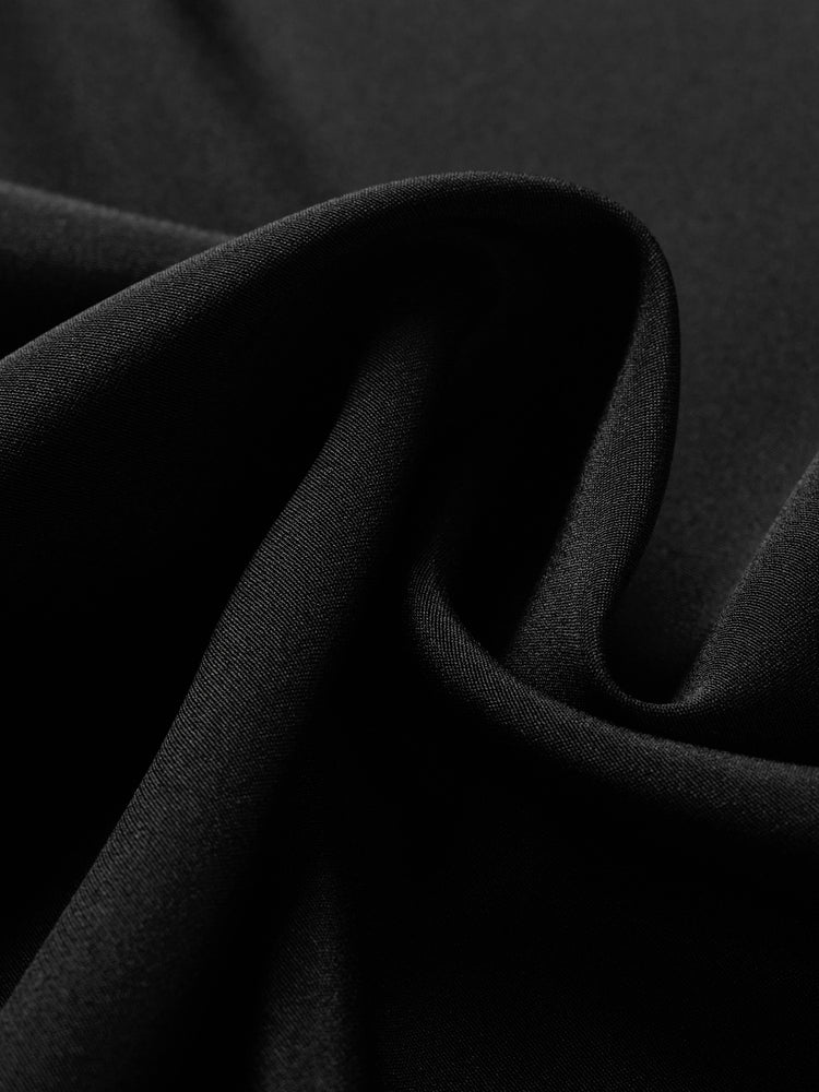 convertible collar mulberry silk blouse | Black