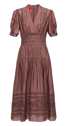 Waist-fitted Dress | Brown