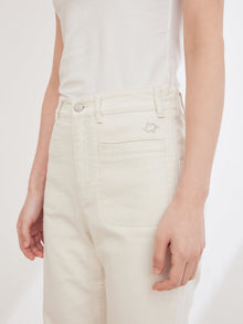 Long-staple Cotton Slim Fit Jeans | Beige