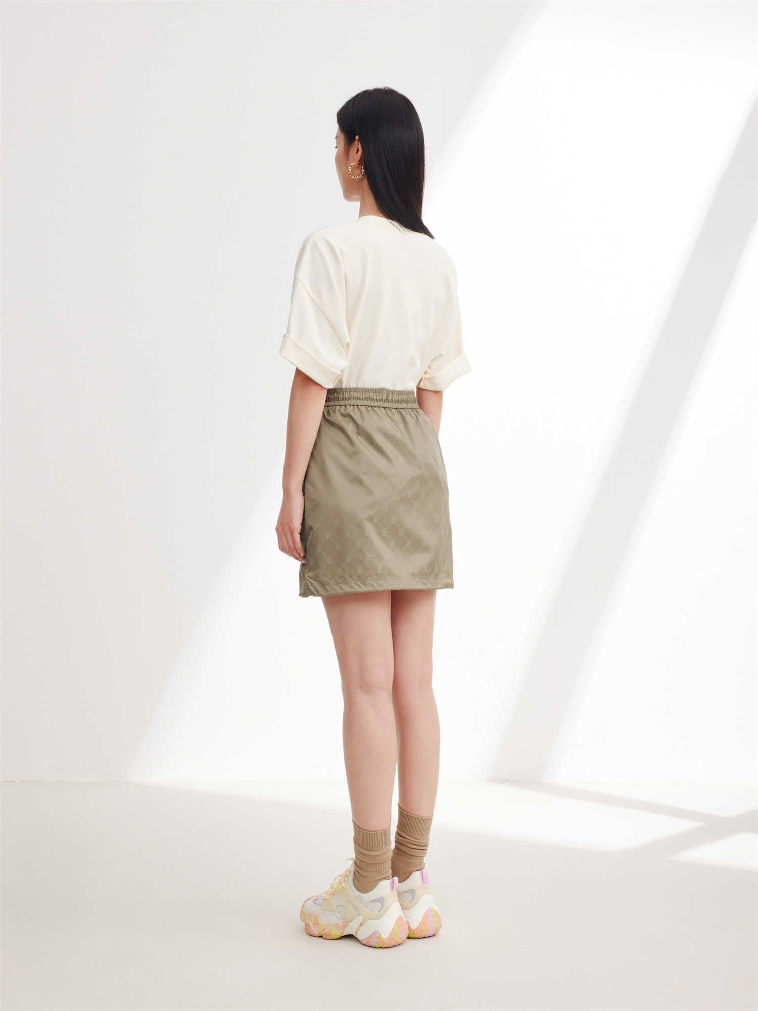 A-shape Midi Skirt | Green