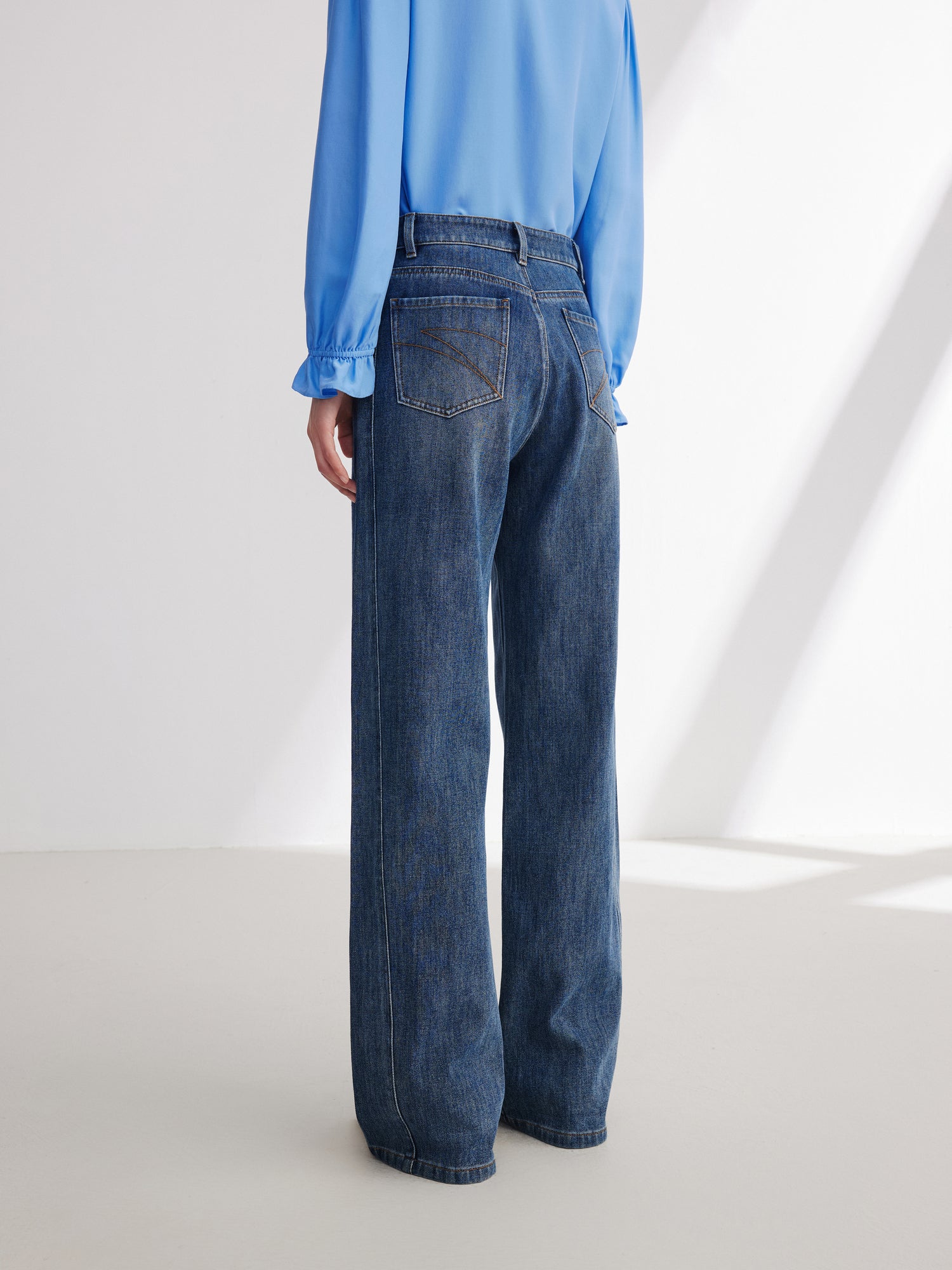 Straight Wide-Leg Jeans | Blue