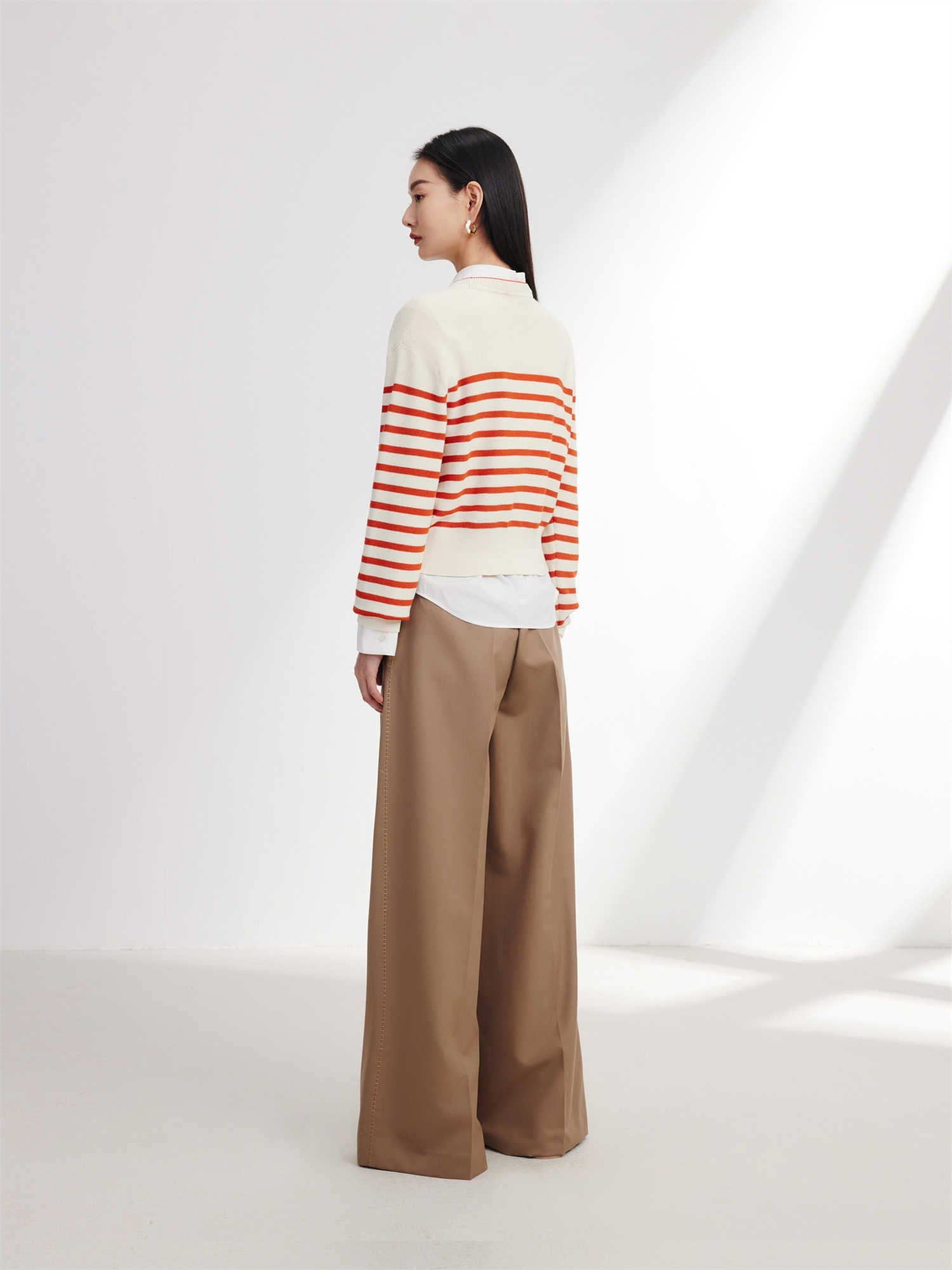 Vintage Striped Knit Sweater | Orange