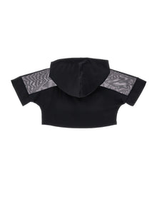 Girls | Viscose Short Hoodie | Black