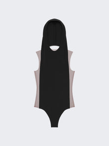 Women | Courrèges | Frame Illusion Hooded Bodysuit Chocolate And Black