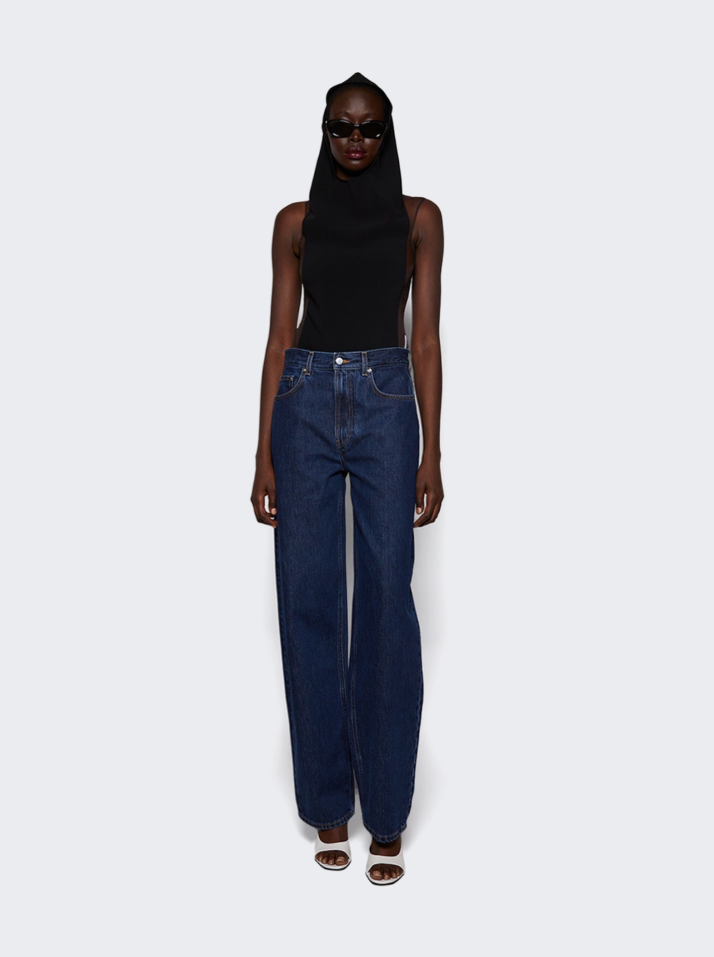 Women | Courrèges | Frame Illusion Hooded Bodysuit & Chocolate & Black