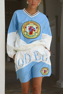 Bodega Color Block Windbreaker | Blue Honeycomb