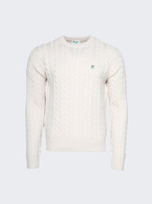 Men | FILA+ | Cable Knit Crewneck Sweater | White
