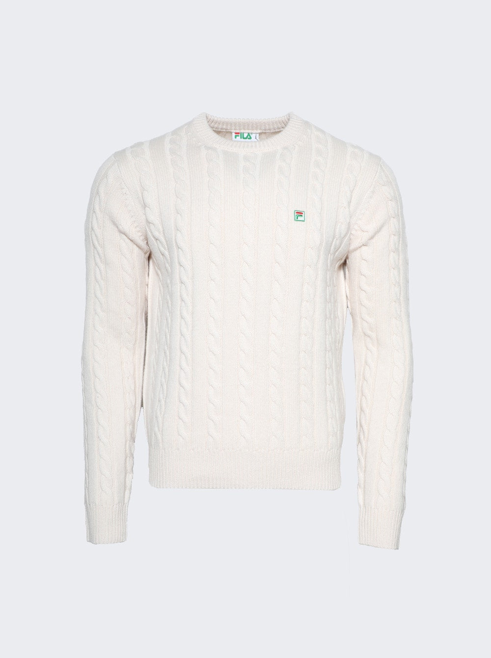 Men | FILA+ | Cable Knit Crewneck Sweater | White