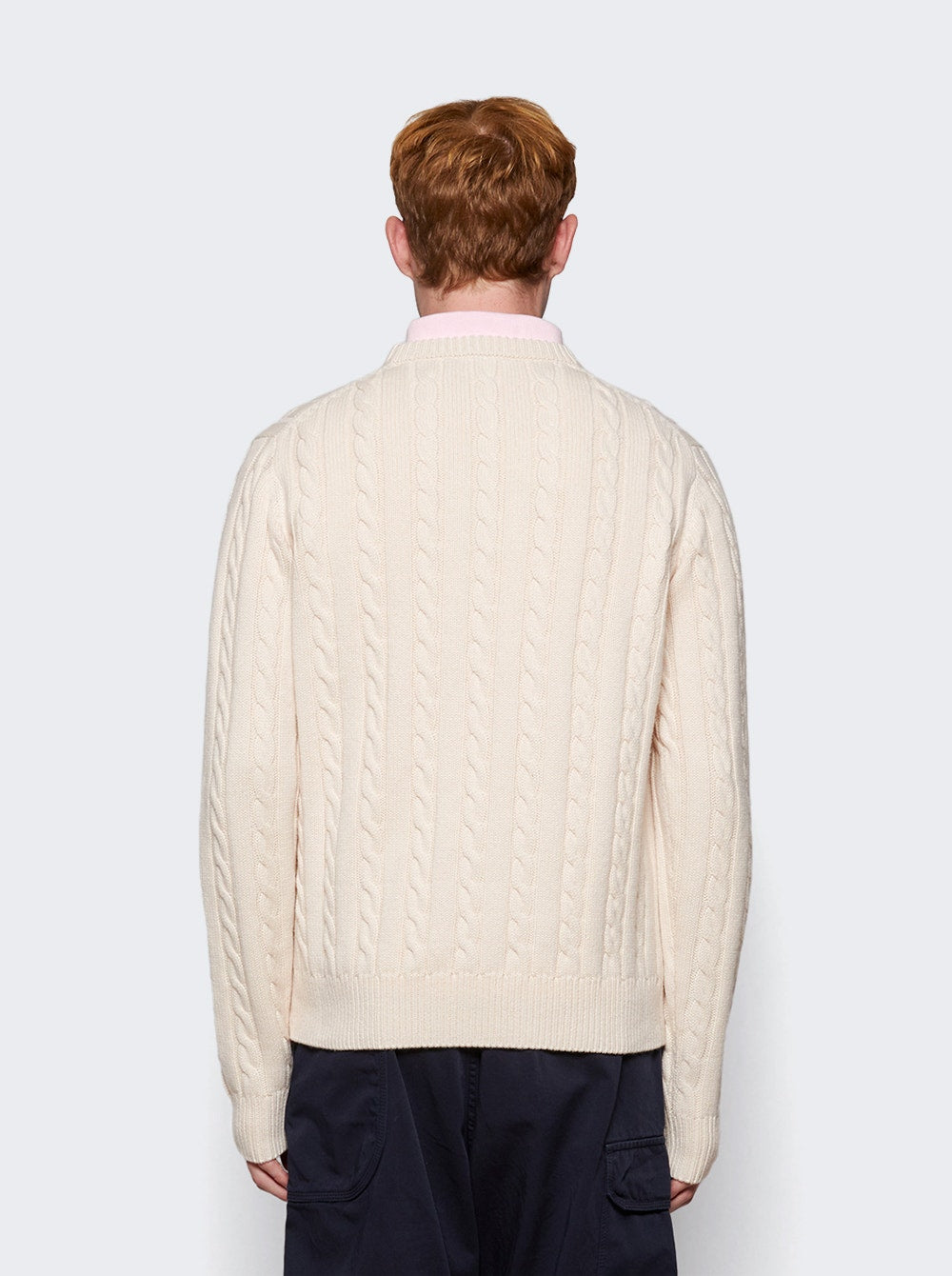 Men | FILA+ | Cable Knit Crewneck Sweater | White