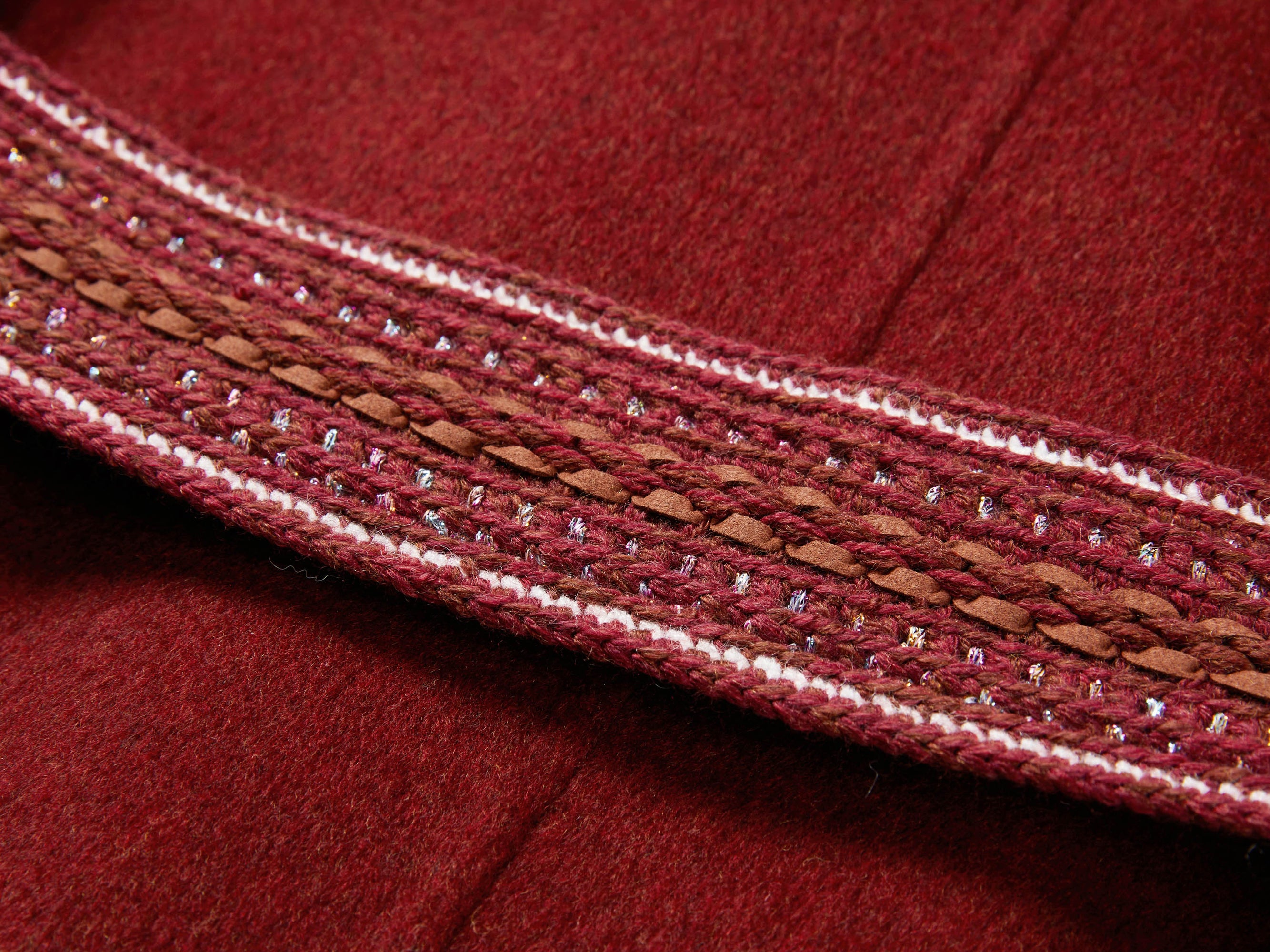 double-breasted wool coat | Wine Red