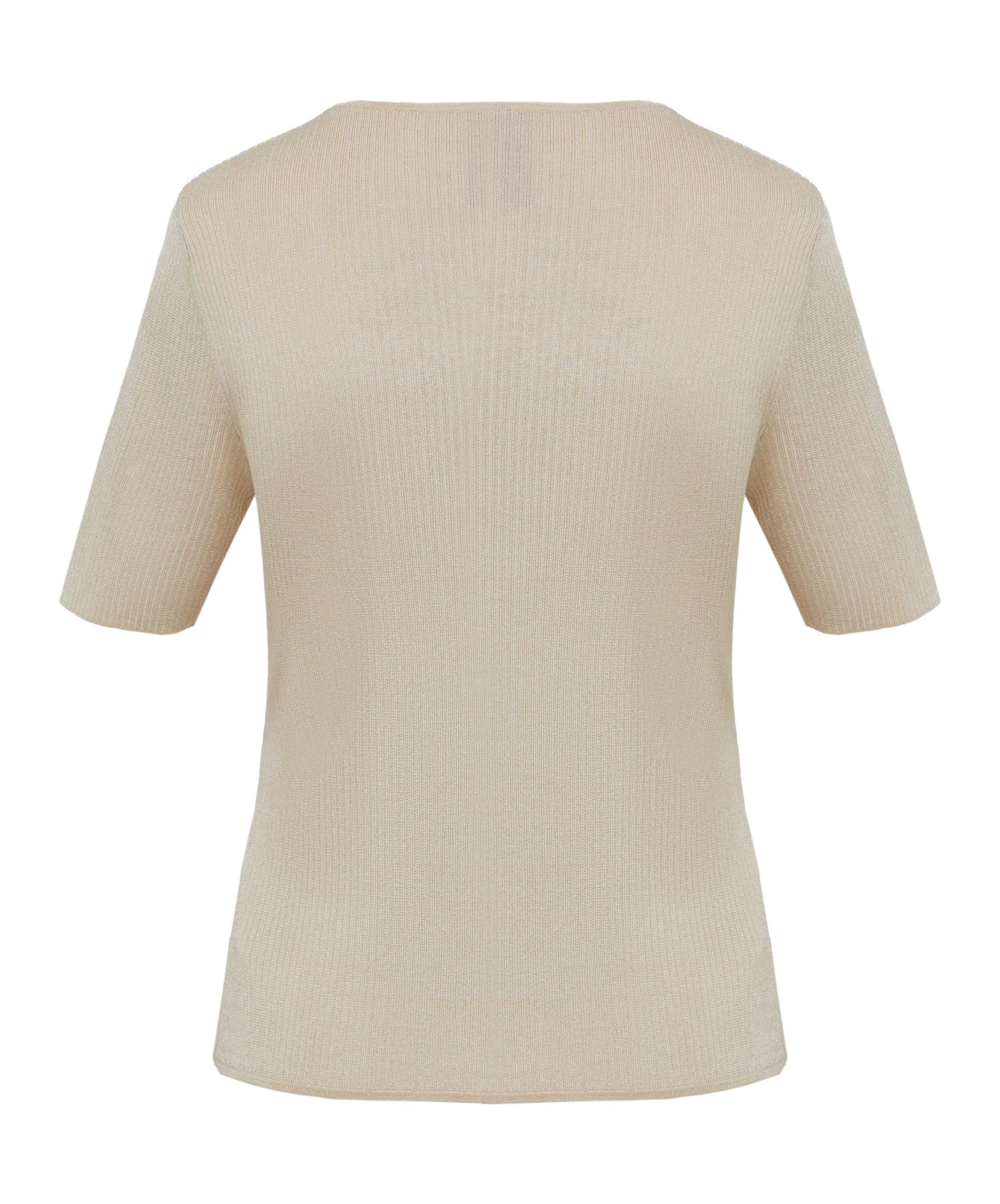 Knit Short Sleeve Top | Beige
